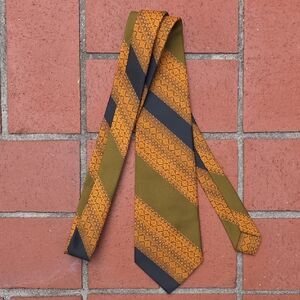 Vintage 1960s Superba Dacron Rust & Avocado Tie 3.5 x 53"